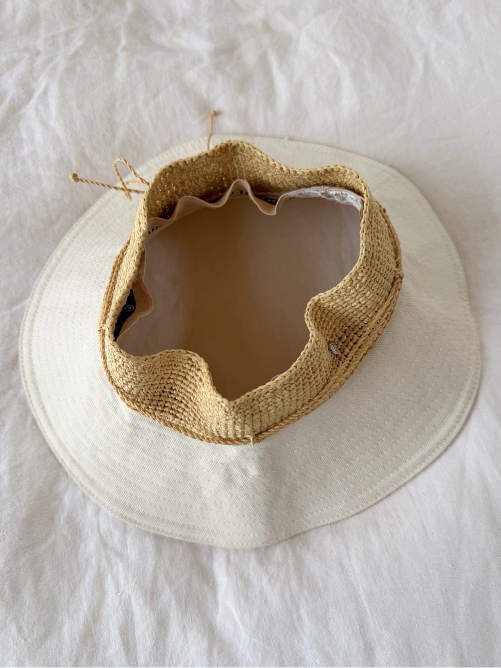 Helen Kaminski Cotton and Raffia Visor Hat